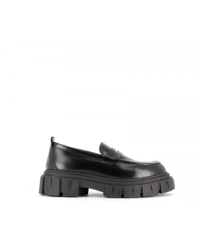 mocassin Manes cuir poli noir