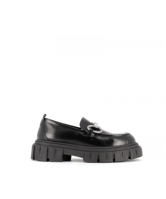 mocassin Nirva cuir poli noir