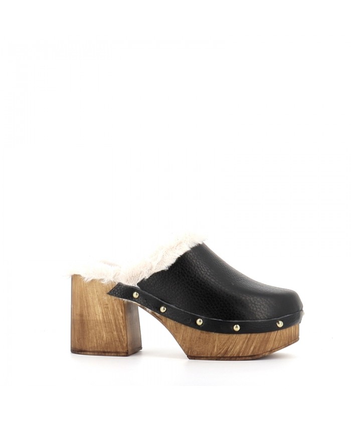 MULES SABOT ZOCOLA CUIR NOIR