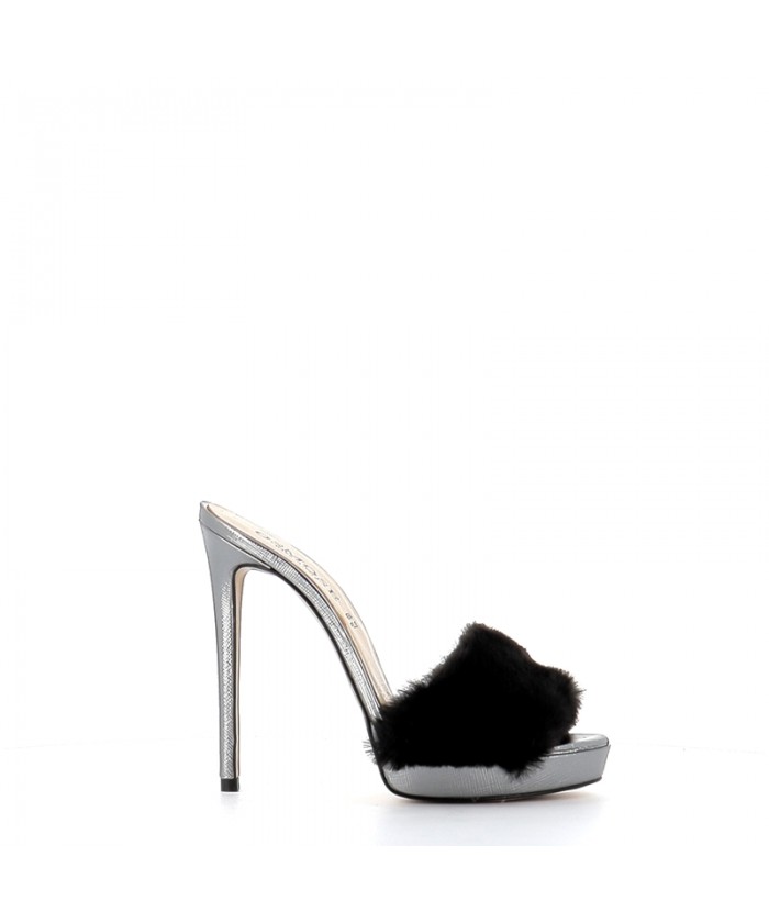 MULES SAMANTHA FOURRURE NOIR