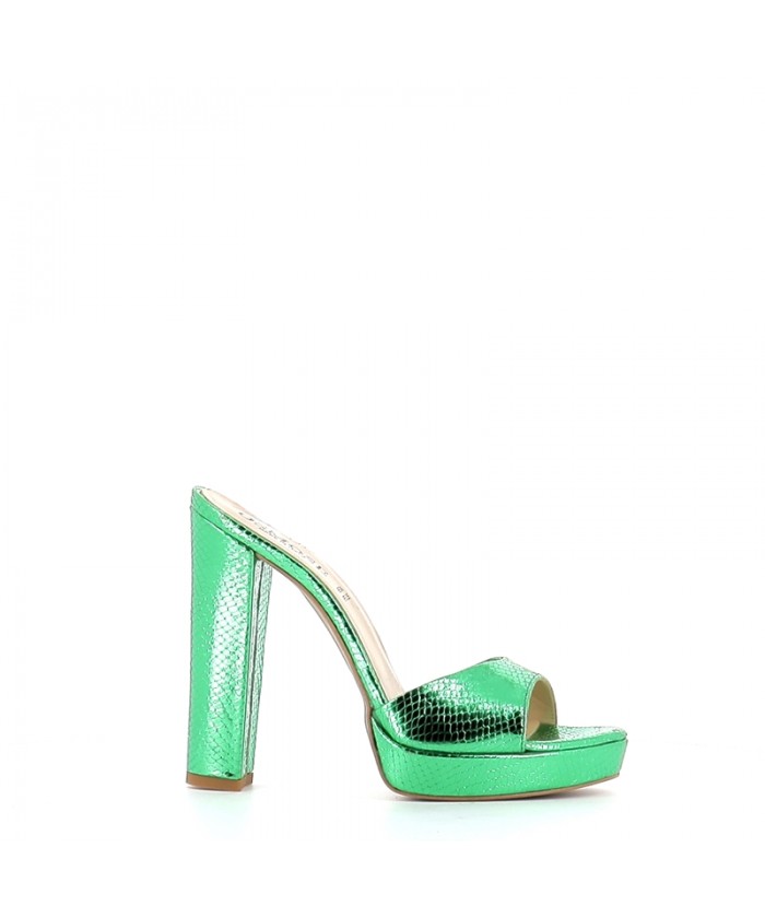 MULES EMMA EFFET SERPENT VERT