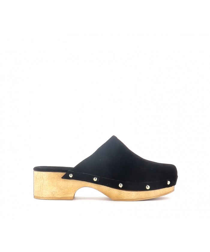 MULES SABOT VIVI DAIM NOIR