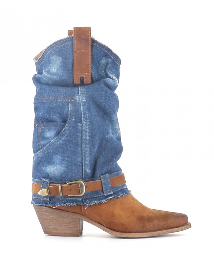 TIAG TEXA DAIM MARRON ET DENIM