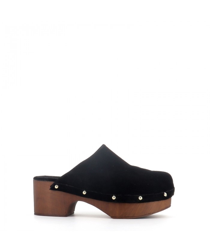 MULES SABOT VIVO DAIM NOIR