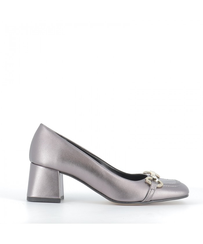 ESCARPIN ANGELINA GRIS METAL