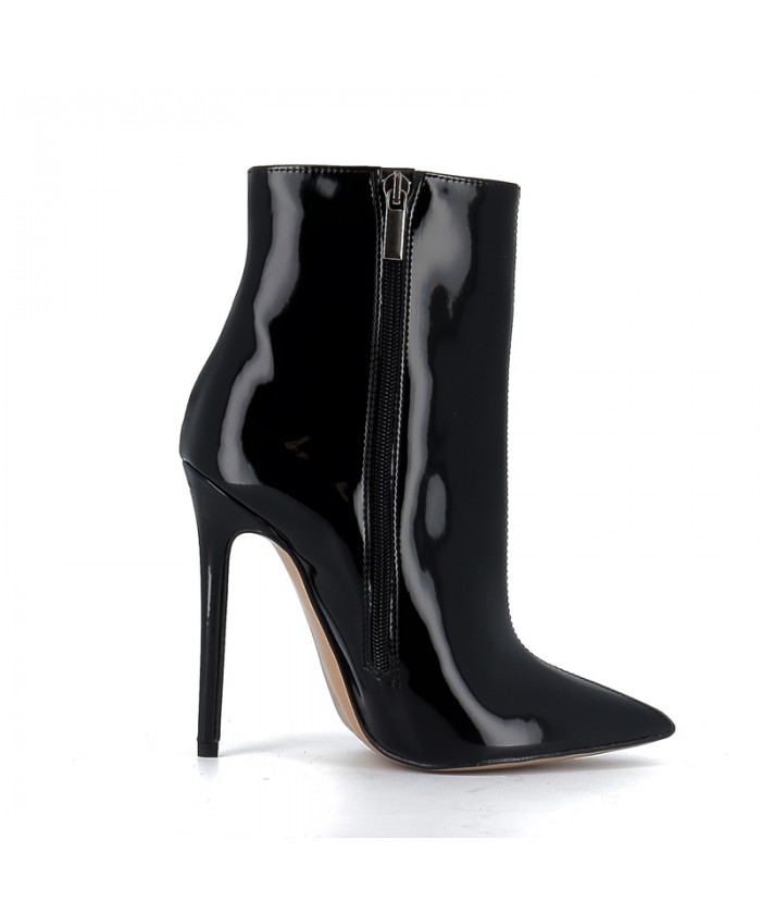 Bottes Plissé Cuir noir à Talon Rectangulaire signée Osmose Shoes