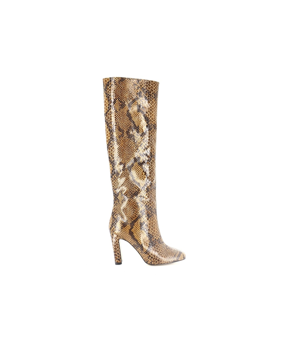 Bottes Vintage CHARLES En Cuir Embossé Marron Clair - Taille 37 - Talon 6,5 Cm - Très Très Bon état