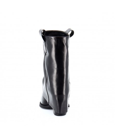 Boots femme unies à talon moyen style Chelsea noir