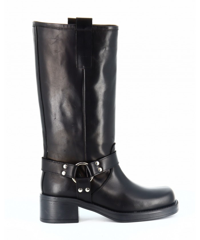 BOTTE DAVIDSON CUIR NOIR