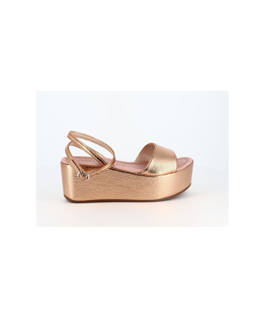 Sandales Compensées Nu-pieds Renouard Couleur Corail/saumon - Taille 36, Cuir, Talon Haut, Occasion Bon état