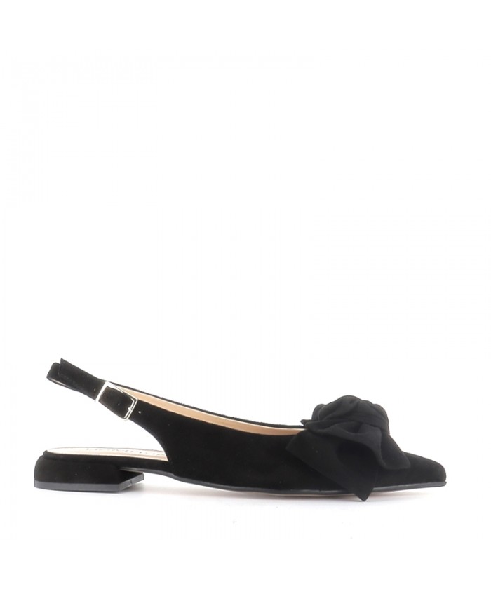 BALLERINE GOIA CUIR DAIM NOIR
