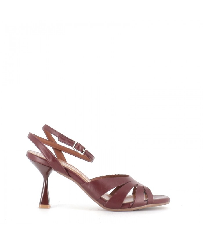 SANDALE COLOGNE CUIR BORDEAUX