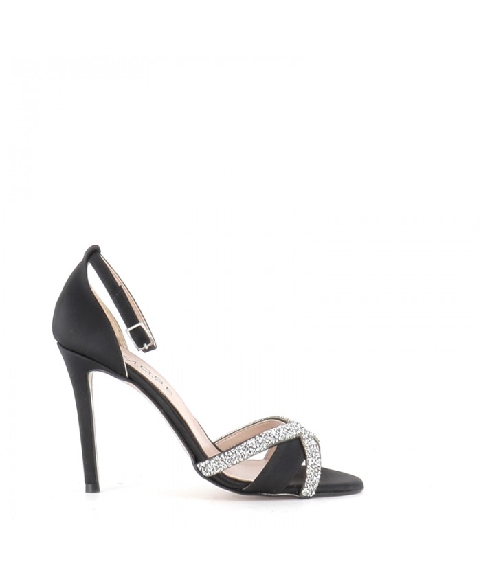 SANDALE KIEL SATIN NOIR