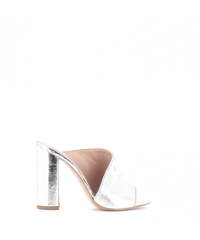 Mule Elisa Laminé Argent à...