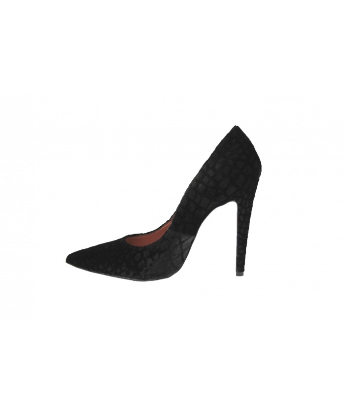 Escarpin Julietta: Cuir Noir perforé