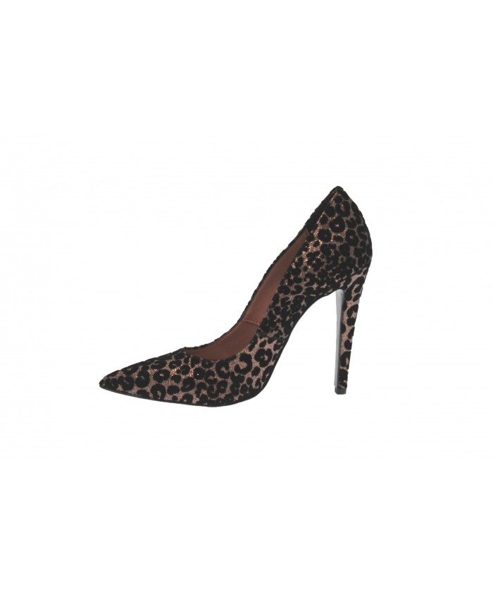 Escarpin Julietta: Velour Noir  & Glitter Argento