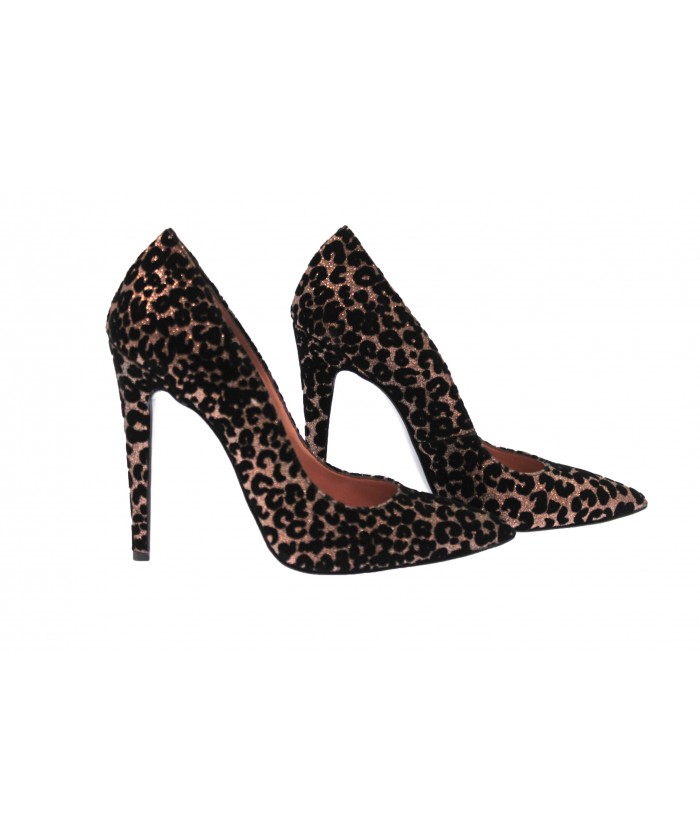 Escarpin Julietta: Velour Noir  & Glitter Argento